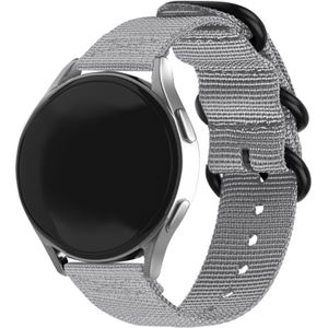 Strap-it Samsung Galaxy Watch 4 44mm nylon gesp band (grijs)