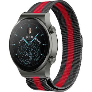 Strap-it Huawei Watch GT 2 Pro Milanese band (zwart/rood)