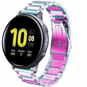 Strap-it Samsung Galaxy Watch Active stalen band (regenboog)