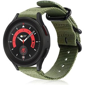 Strap-it Samsung Galaxy Watch 5 Pro nylon gesp band (groen)