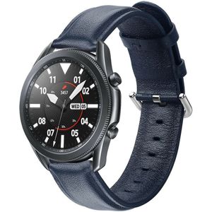 Strap-it Samsung Galaxy Watch 3 45mm leren bandje (donkerblauw)