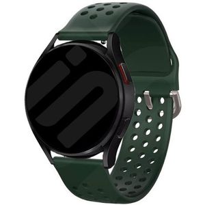 Strap-it Samsung Galaxy Watch 7 - 40mm siliconen bandje met gaatjes (legergroen)