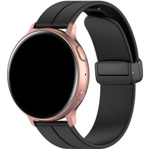 Strap-it Samsung Galaxy Watch 3 45mm D-buckle siliconen bandje (zwart)