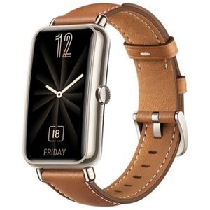 Strap-it Huawei Watch Fit Mini leren bandje (bruin)