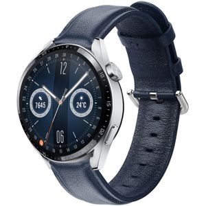 Strap-it Huawei Watch GT 3 46mm leren bandje (donkerblauw)