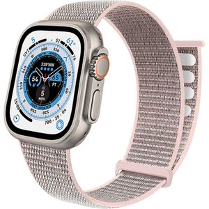 Strap-it Apple Watch Ultra nylon loop bandje (roze)