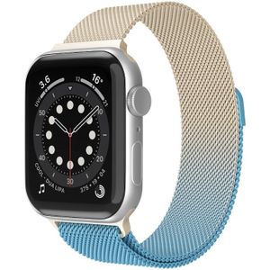 Strap-it Apple Watch 8 Milanese band (goud/blauw)
