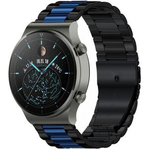 Strap-it Huawei Watch GT 2 Pro stalen band (zwart/blauw)