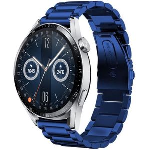 Strap-it Huawei Watch GT 3 46mm stalen band (blauw)