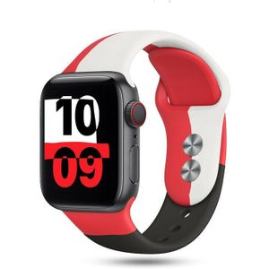 Strap-it Apple Watch triple sport band (rood-wit-zwart)