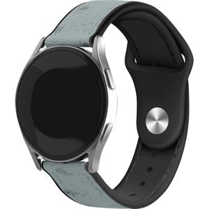 Strap-it Samsung Galaxy Watch 42mm leren hybrid bandje (grijs)