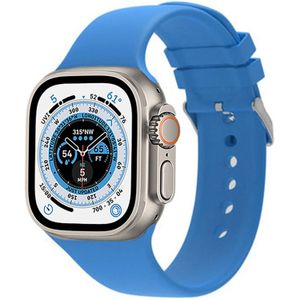 Strap-it Apple Watch Ultra siliconen gesp bandje (lichtblauw)