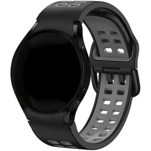 Strap-it Samsung Galaxy Watch 7 - 40mm sport square bandje (zwart/grijs)