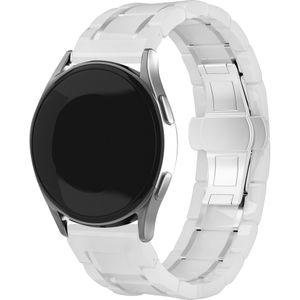 Strap-it Huawei Watch GT keramiek stalen band (wit/zilver)