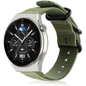 Strap-it Huawei Watch GT 3 Pro 46mm nylon gesp band (groen)
