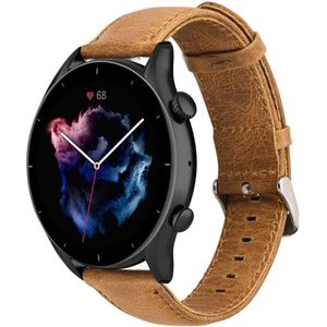 Strap-it Amazfit GTR 3 (Pro) leren band (bruin)