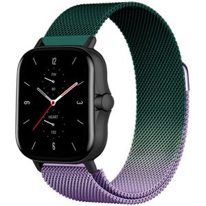 Strap-it Amazfit GTS 2 Milanese band (paars/groen)