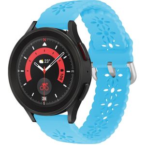 Strap-it Samsung Galaxy Watch 5 Pro siliconen bandje met patroon (lichtblauw)