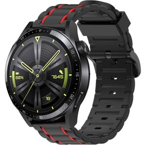 Strap-it Huawei Watch GT 3 46mm sport gesp band (zwart/rood)