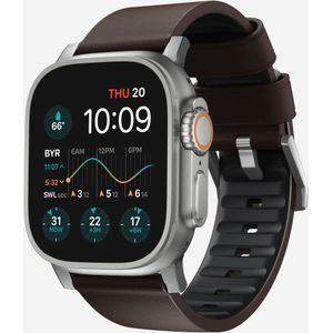 Nomad Active Pro Apple Watch hybride bandje (bruin/zilver)