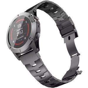 Strap-it Garmin Fenix 7 titanium bandje (grafiet)