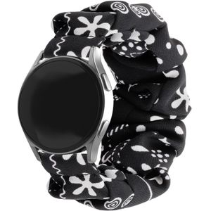 Strap-it Samsung Galaxy Watch 6 - 40mm scrunchie bandje (zwart mix)