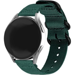 Strap-it Samsung Galaxy Watch 3 41mm nylon gesp band (donkergroen)