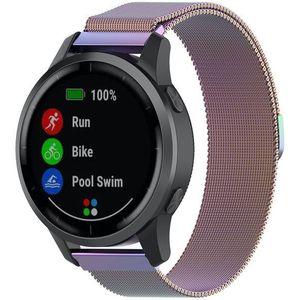 Strap-it Garmin Vivoactive 4 Milanese band - 45mm - regenboog