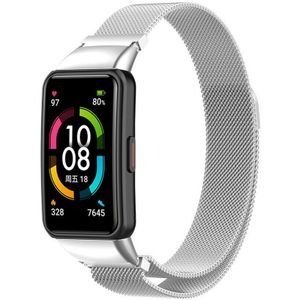 Strap-it Huawei Band 6 Milanese band (zilver)
