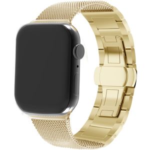 Strap-it Apple Watch stalen Milanese band (goud)