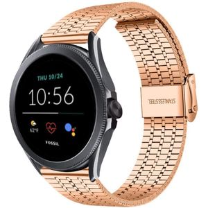 Strap-it Fossil Gen 5e - 44mm roestvrij stalen band (rosé goud)