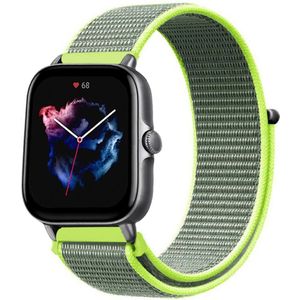 Strap-it Amazfit GTS 3 nylon band (fluoriserend)