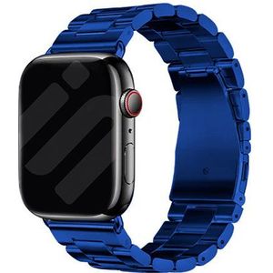 Strap-it Apple Watch stalen band (blauw)