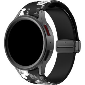 Strap-it Grey Flower Samsung Galaxy Watch 4 44mm magnetisch bandje