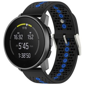 Strap-it Suunto 9 Peak siliconen bandje (zwart/blauw)