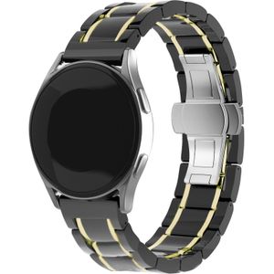 Strap-it Samsung Galaxy Watch Active keramiek stalen band (zwart/goud)