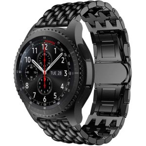 Strap-it Samsung Galaxy Watch stalen draak band 46mm (zwart)