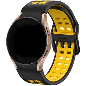 Strap-it Samsung Galaxy Watch 6 - 44mm sport square bandje (zwart/geel)