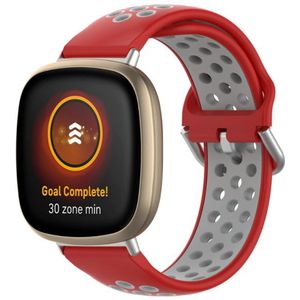 Strap-it Fitbit Versa 3 sport bandje (rood/grijs)