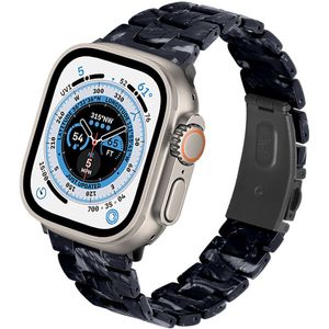 Strap-it Apple Watch Ultra stalen band (zwart/wit)