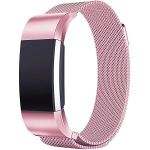 Strap-it Fitbit Charge 2 Milanese band (roze)