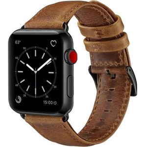 Strap-it Apple Watch SE leren bandje (bruin)