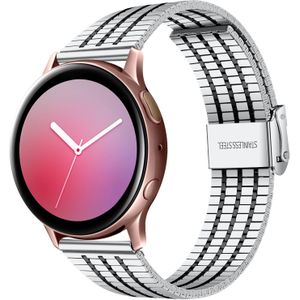 Strap-it Samsung Galaxy Watch Active roestvrij stalen band (zilver/zwart)