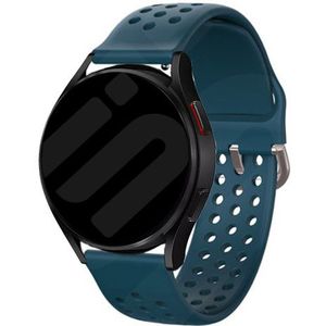 Strap-it Samsung Galaxy Watch 6 Classic 43mm siliconen bandje met gaatjes (Rock Green)