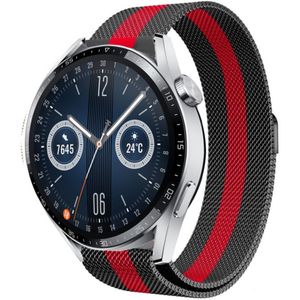 Strap-it Huawei Watch GT 3 46mm Milanese band (zwart/rood)