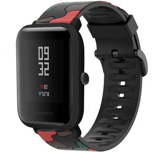Strap-it Xiaomi Amazfit Bip camouflage band (rood)