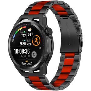 Strap-it Huawei Watch GT Runner stalen band (zwart/rood)