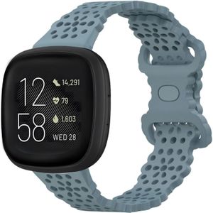 Strap-it Fitbit Versa 3 siliconen bandje met patroon (grijsblauw)