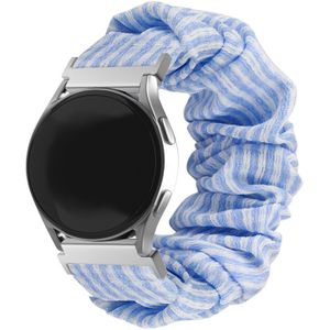 Strap-it Samsung Galaxy Watch 5 Pro scrunchie bandje (blauw gestreept)