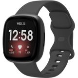 Strap-it Fitbit Versa 3 siliconen classic bandje (zwart)